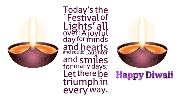 Happy Diwali Lamps with Festive Text PNG
