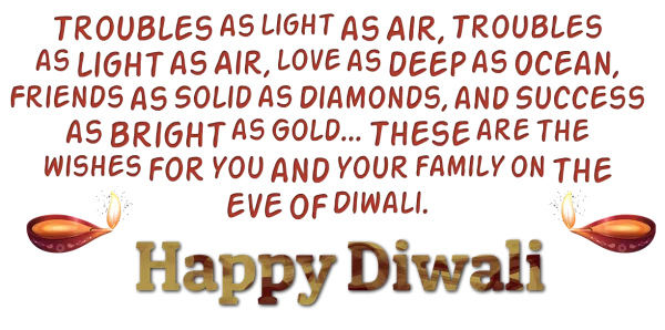 Happy Diwali Wishes with Diyas PNG