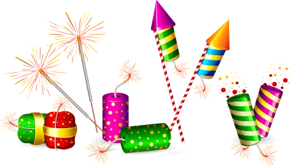 Assorted Festival Firecrackers and Fireworks PNG