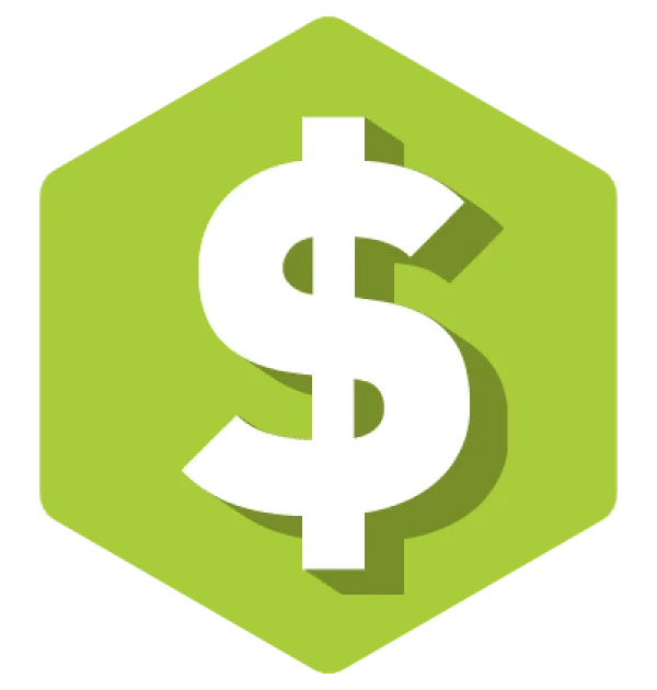 Green Hexagon Dollar Sign Icon PNG