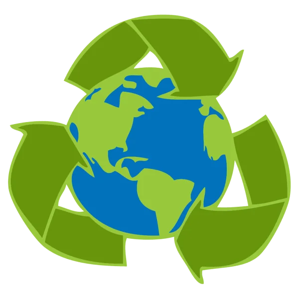 Green Recycling Earth Globe PNG Transparent Background