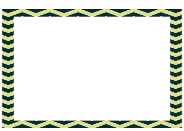 Dark Green Yellow Chevron Pattern Frame PNG