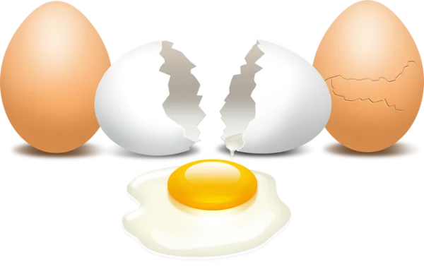 Cracked and Whole Eggs Transparent PNG