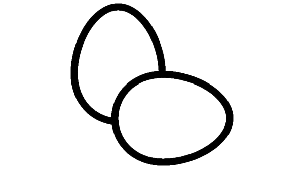 Two Outline Eggs PNG Transparent Background