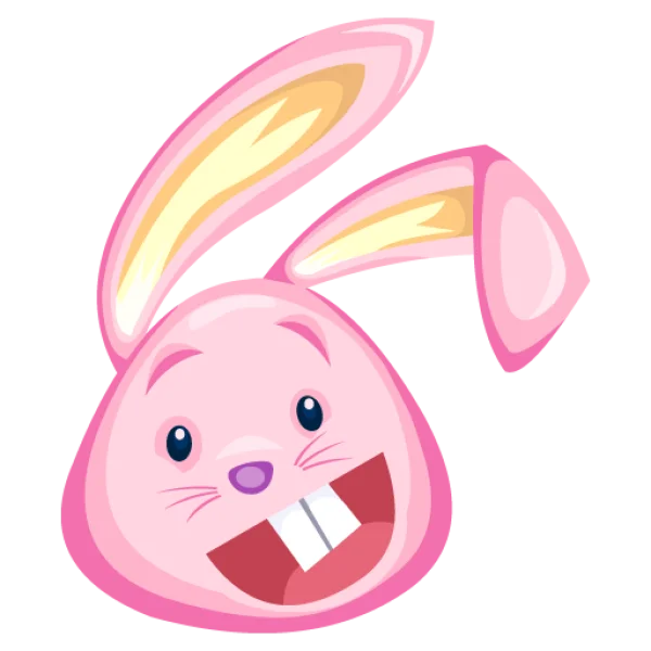 Pink Cartoon Rabbit Head PNG Transparent Background