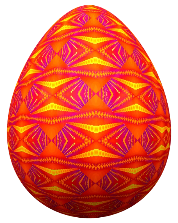 Vibrant Fractal Pattern Egg PNG Transparent Background