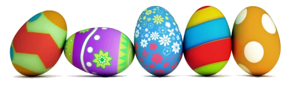 Colorful Easter Eggs PNG Transparent Background