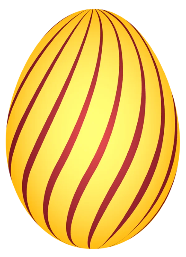 Yellow Striped Easter Egg PNG Transparent Background