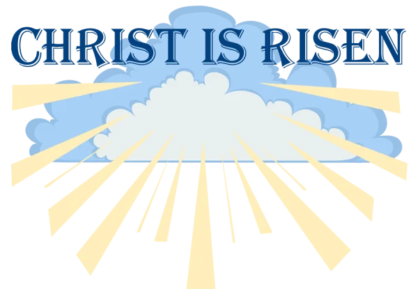 Christ Is Risen Clouds with Light Rays PNG Transparent