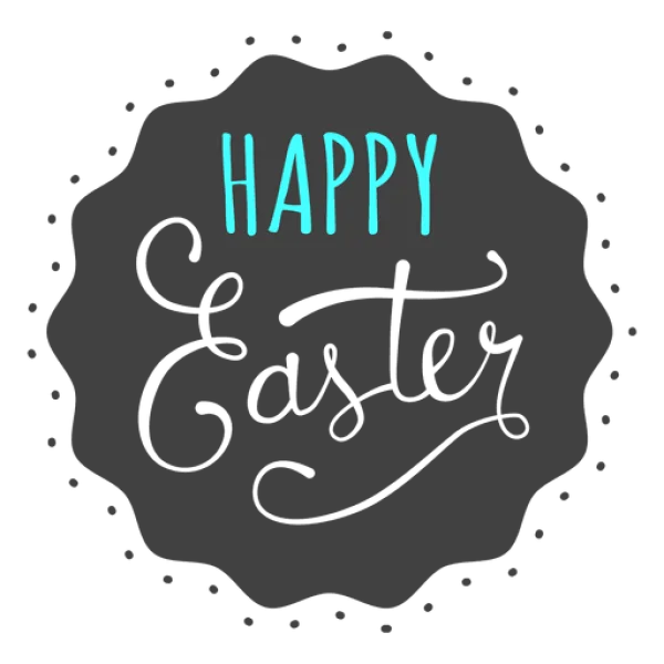 Happy Easter Calligraphy Badge PNG Transparent
