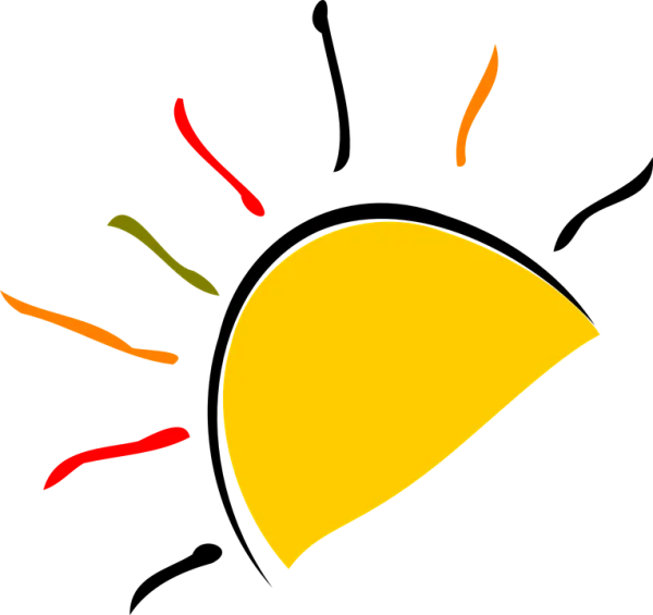 Stylized Sun Icon with Colorful Rays