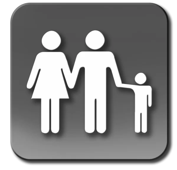 Family Icon on Gray Background Transparent PNG