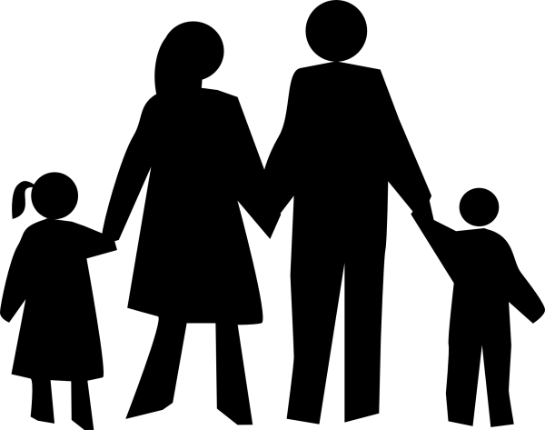 Family Holding Hands Silhouette PNG Transparent Background