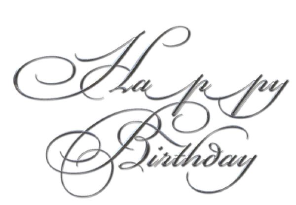 Happy Birthday Silver Text PNG Transparent Background