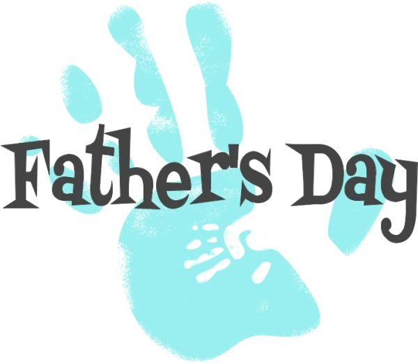 Father's Day Handprint Text PNG