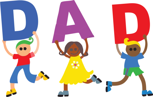Children Holding DAD Letters Transparent PNG