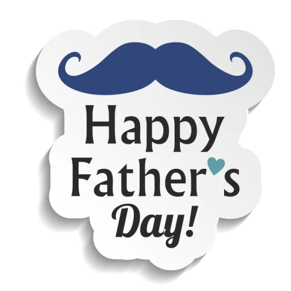 Happy Father's Day Mustache Sticker PNG