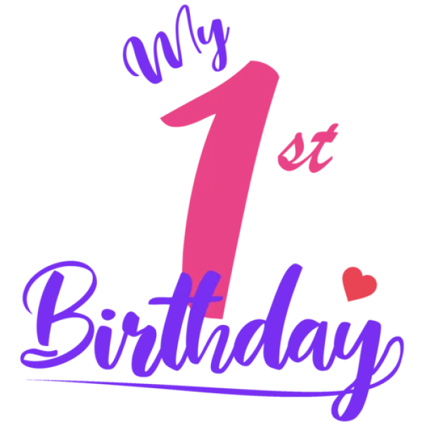 My 1st Birthday Text PNG