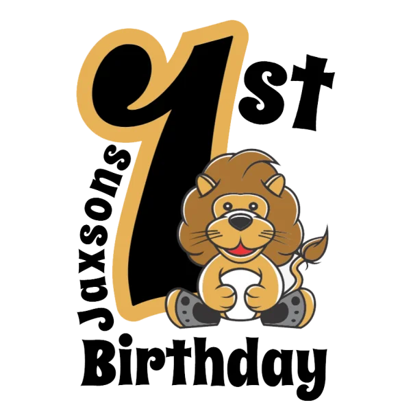 Jackson's 1st Birthday Lion PNG