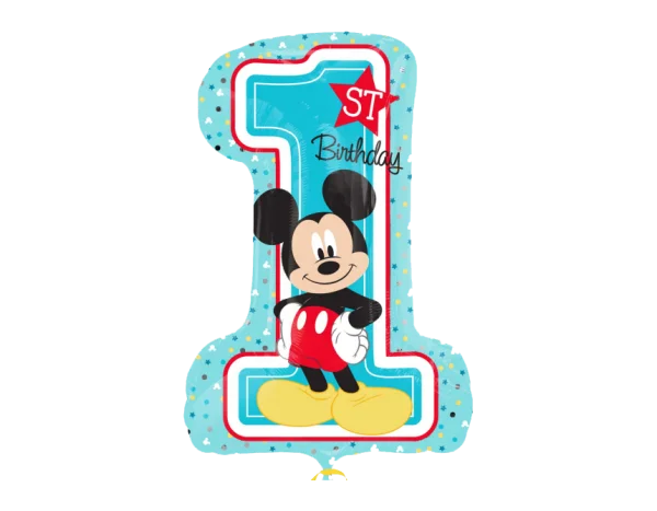Mickey Mouse 1st Birthday Balloon PNG Transparent