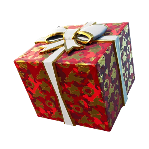 Red and Gold Christmas Present PNG