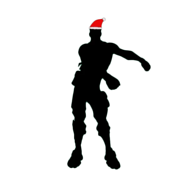 Dancing Silhouette with Santa Hat PNG