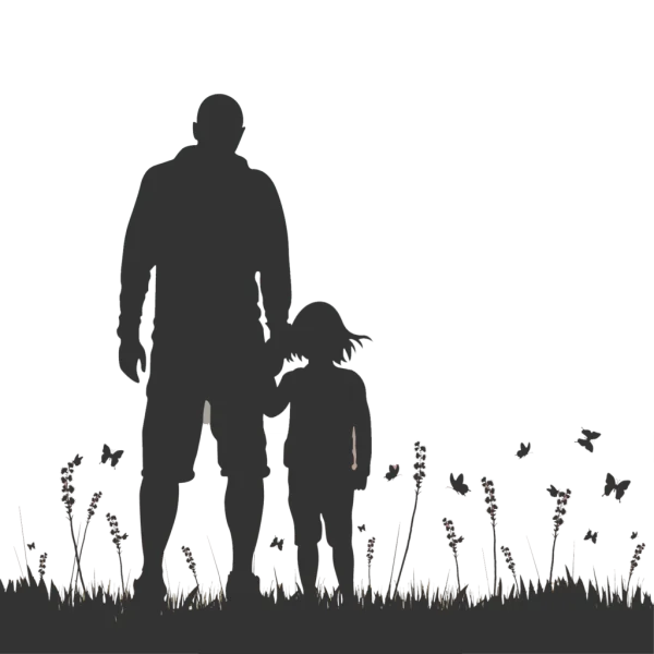 Father and Child Silhouette PNG