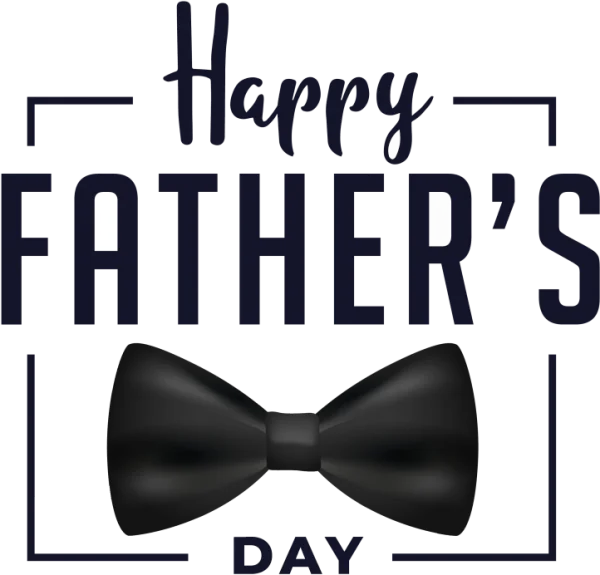 Happy Father's Day Greeting with Bow Tie PNG