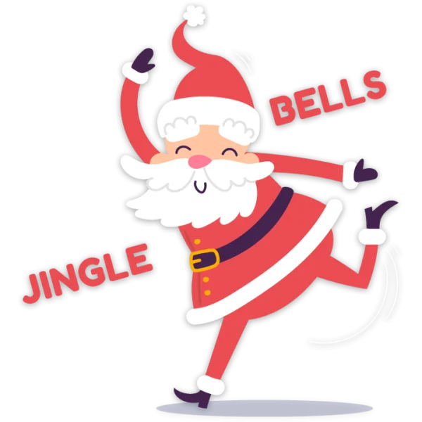 Dancing Santa Claus Jingle Bells PNG Transparent