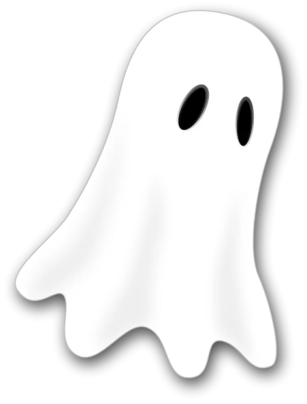 White Cartoon Ghost PNG Transparent Background