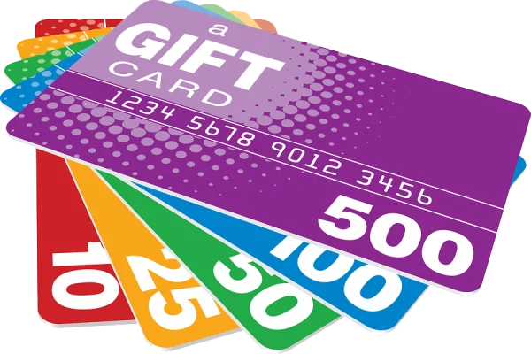 Assorted Colorful Gift Cards PNG Transparent Background