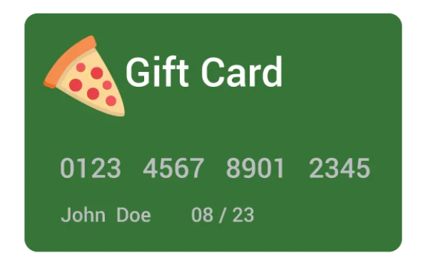 Pizza Gift Card PNG Transparent Background