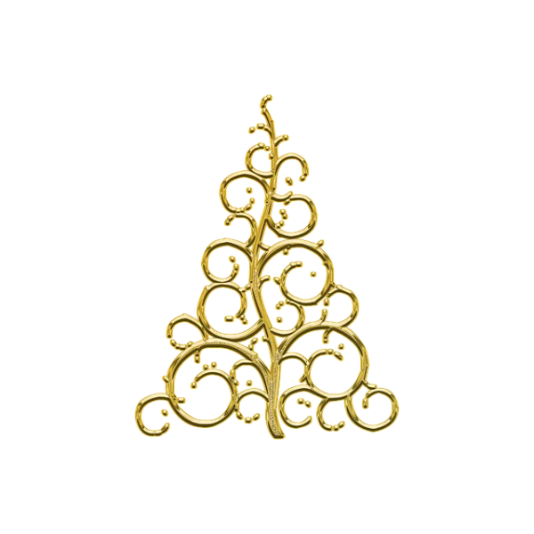Golden Ornate Christmas Tree PNG