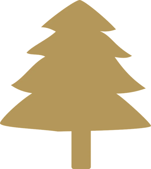 Simple Golden Brown Christmas Tree PNG
