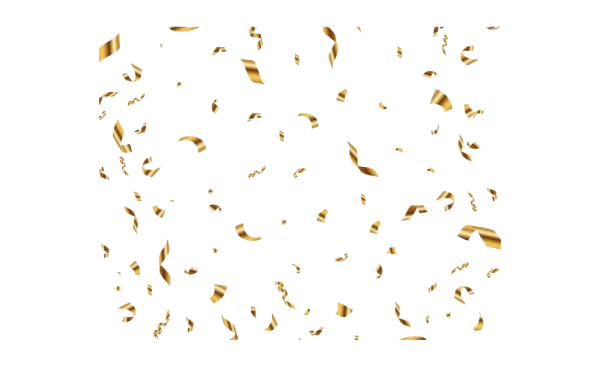 Golden Confetti Falling Transparent Background PNG