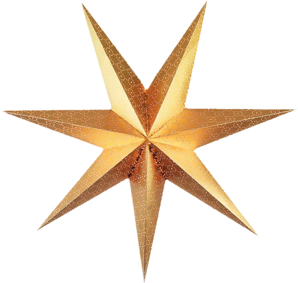 Golden Seven-Pointed Star PNG Transparent