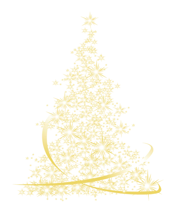Golden Glitter Christmas Tree PNG Transparent Background