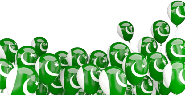 Pakistan Flag Balloons PNG Transparent Background