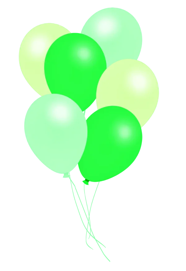 Bunch of Green Balloons PNG Transparent Background