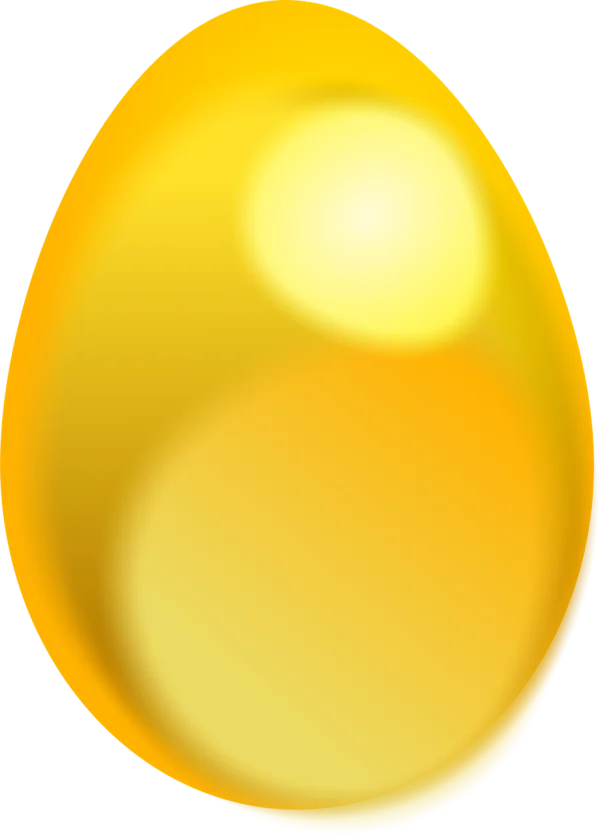 Glossy Yellow Egg Shape PNG