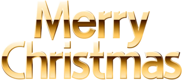 Golden Merry Christmas Text PNG Transparent Background