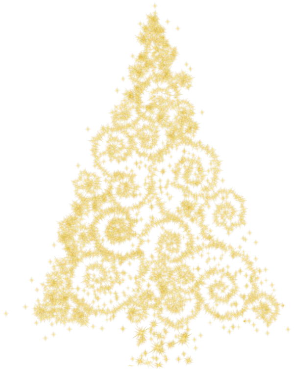 Sparkling Gold Glitter Christmas Tree PNG