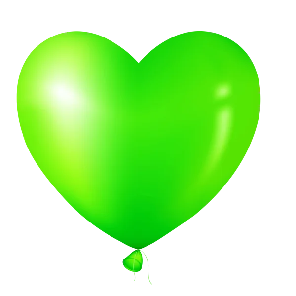 Green Heart Balloon PNG Transparent Background
