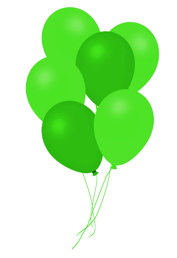 Green Balloons Bunch PNG Transparent Background