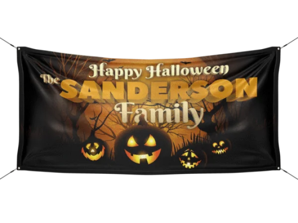 Happy Halloween Sanderson Family Banner PNG Transparent Background