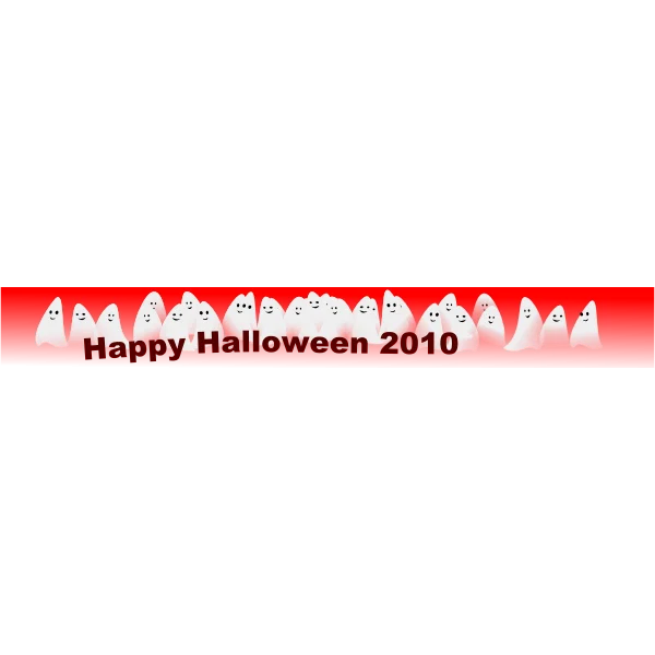 Happy Halloween 2010 Cute Ghosts Banner PNG