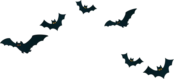 Flying Bats with Glowing Eyes PNG Transparent Background