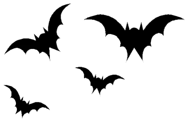 Flying Bat Silhouettes PNG Transparent Background