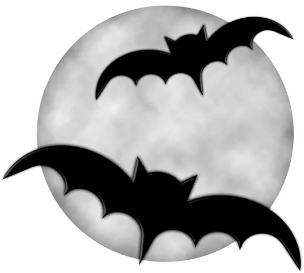 Bats and Moon Halloween PNG Transparent Background