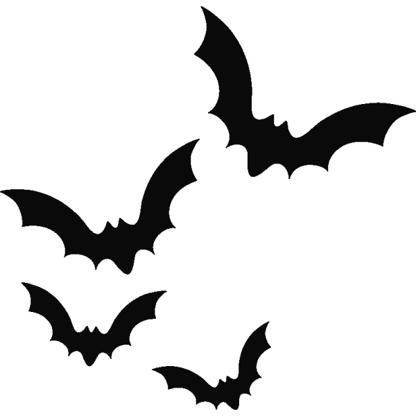 Flying Bats Silhouettes PNG Transparent